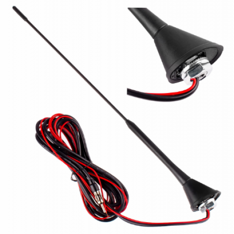 Automobilinė antena stogo su stiprintuvu 20dB 40cm AMiO ANT08